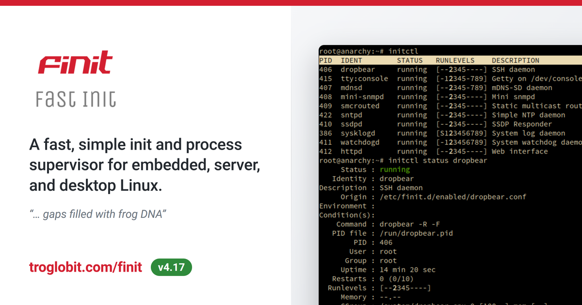 Fast init for Linux systems social card